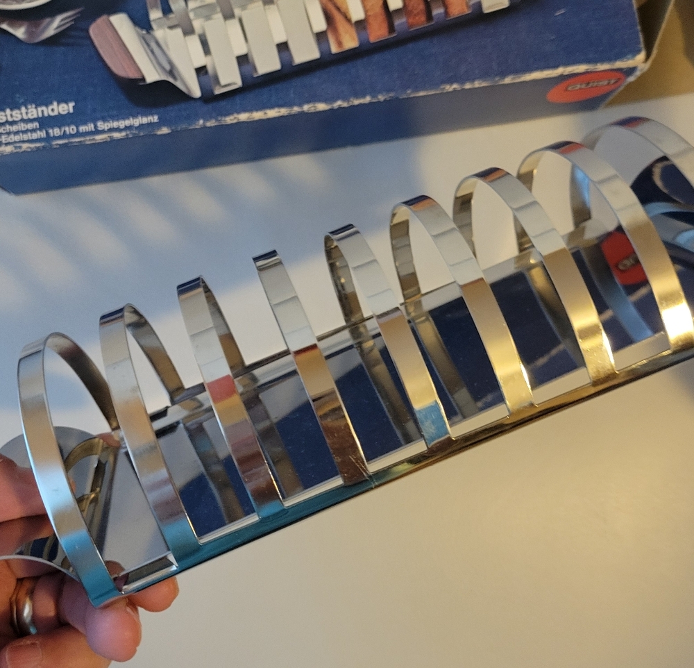 Vintage Toast Rack ~ NOS/NIB - Original Box ~ QUIST - Germany? ~ MCM ~ Retro! - Picture 2 of 15